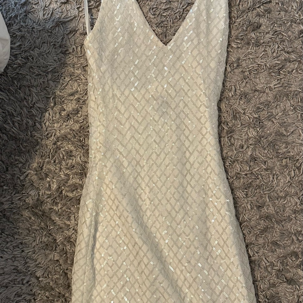 Windsor Halter Cream Sequin Dress
